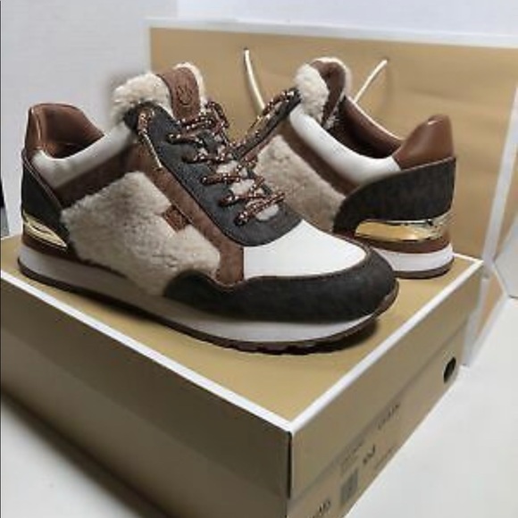 MICHAEL KORKS MADDY TRAINER MK SIG SM BROWN MULTI SIZE:8 - Picture 2 of 13